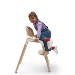 Chaise haute évolutive giraffe + baby set + tablette bois neutre et blanc