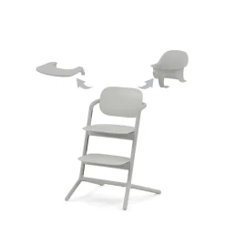 Chaise haute évolutive lemo 3en1 suede grey