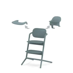 Chaise haute évolutive lemo 3en1 stone blue