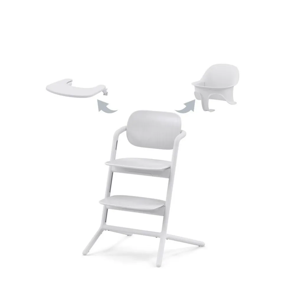 Chaise haute évolutive lemo 3en1 all white