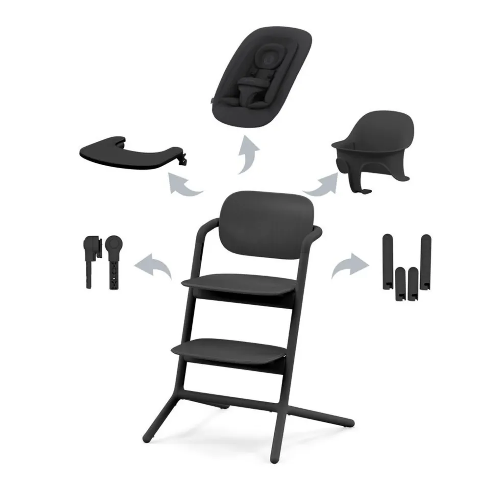 Chaise haute évolutive lemo 4en1 stunning black
