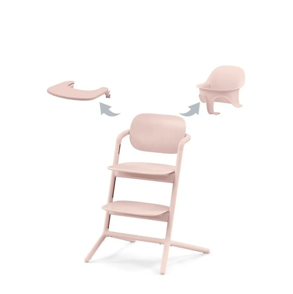 Chaise haute évolutive lemo 3en1 pearl pink