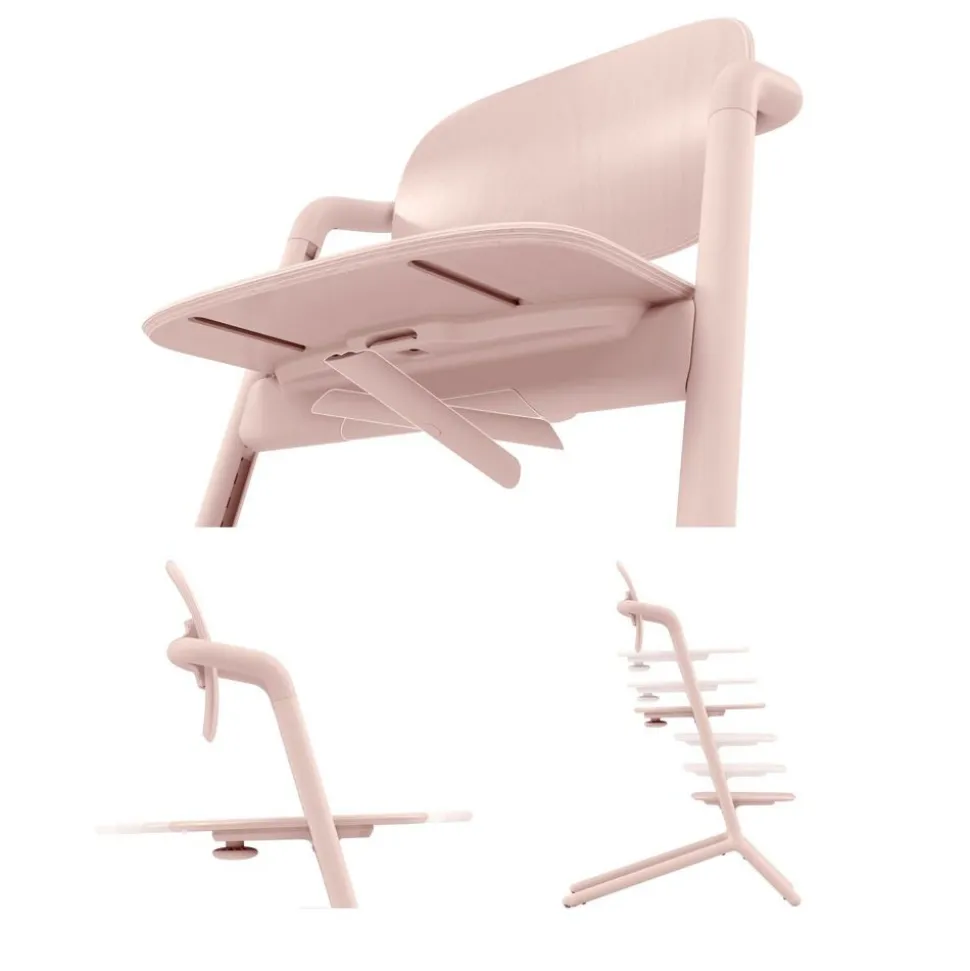 Chaise haute évolutive lemo 3en1 pearl pink