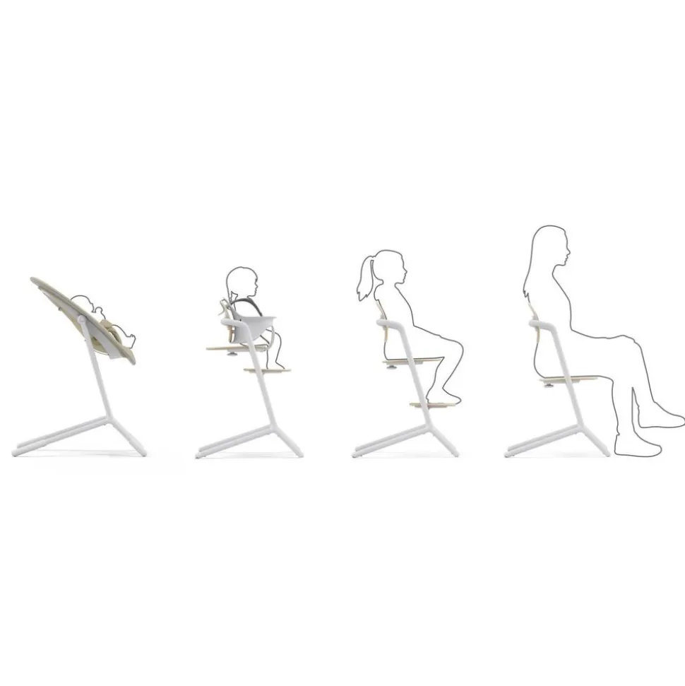 Chaise haute évolutive lemo 3en1 sand white