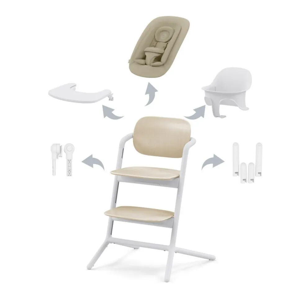 Chaise haute évolutive lemo 4en1 sand white
