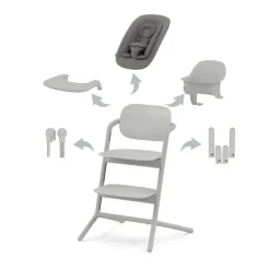 Chaise haute évolutive lemo 4en1 suede grey