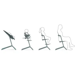 Chaise haute évolutive lemo 4en1 stone blue