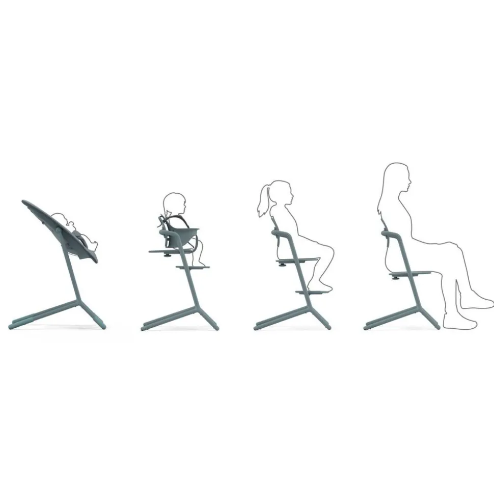 Chaise haute évolutive lemo 4en1 stone blue