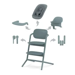 Chaise haute évolutive lemo 4en1 stone blue