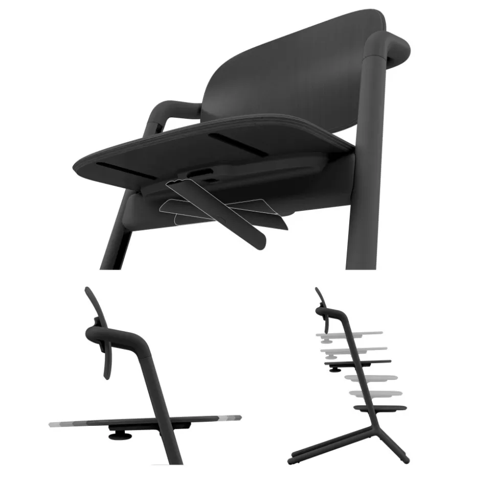 Chaise haute évolutive lemo stunning black