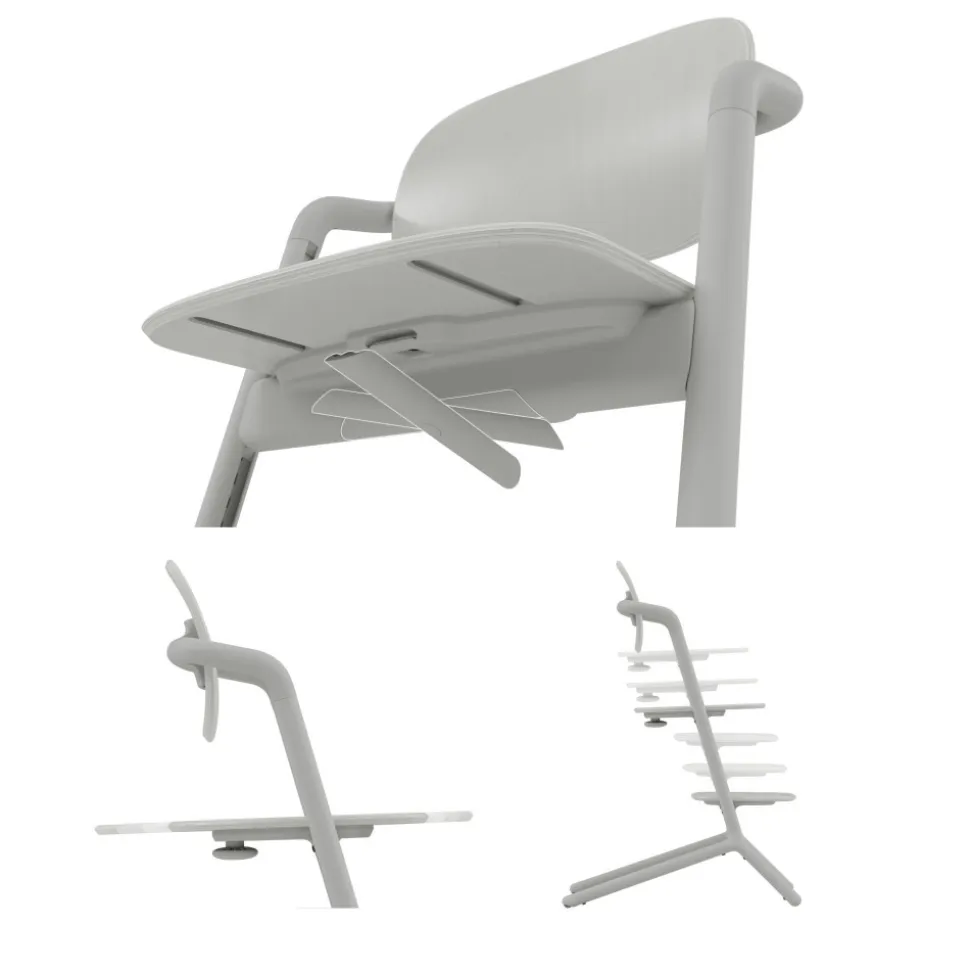 Chaise haute évolutive lemo suede grey