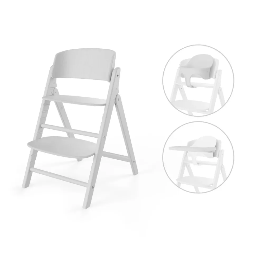 Chaise haute évolutive pliante click & fold 3en1 all white