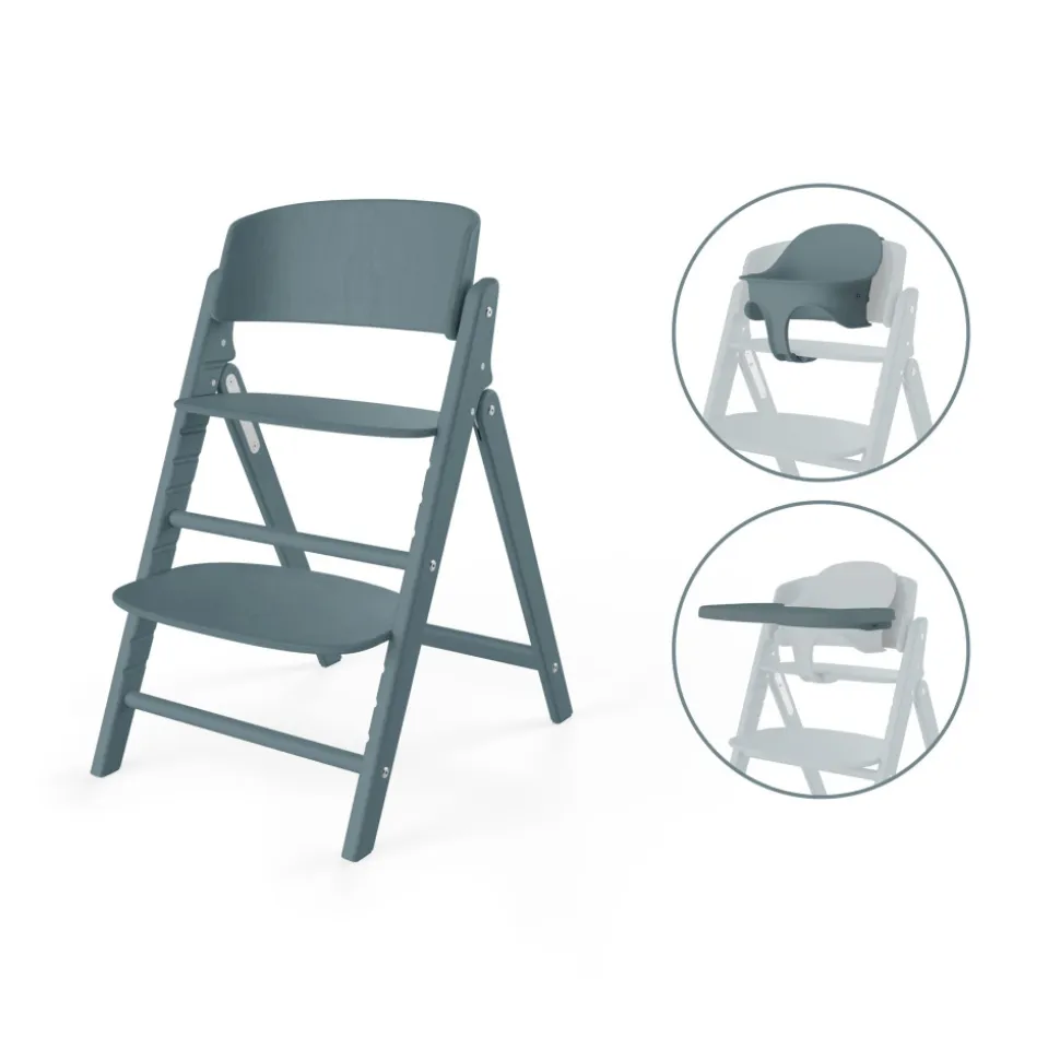 Chaise haute évolutive pliante click & fold 3en1 stone blue