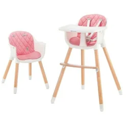 Chaise haute évolutive sienna rose