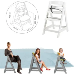 Chaise haute évolutive sit up click bois blanc laqué