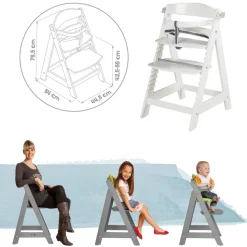 Chaise haute évolutive sit up click & fun bois blanc