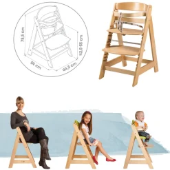 Chaise haute évolutive sit up click bois naturel
