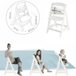 Chaise haute évolutive sit up lll blanc + coussin réducteur adam et eule
