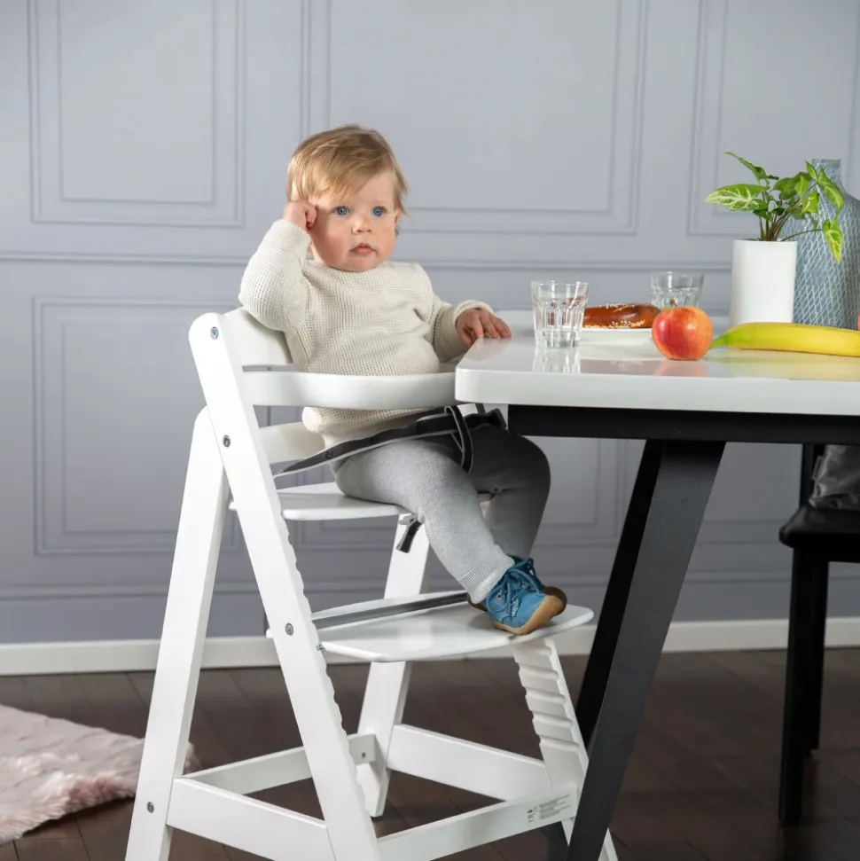 Chaise haute évolutive sit up lll bois blanc laqué