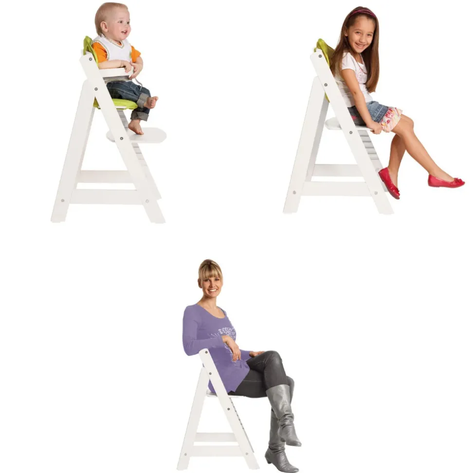Chaise haute évolutive sit up lll bois blanc laqué