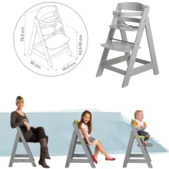 Chaise haute évolutive sit up lll bois gris