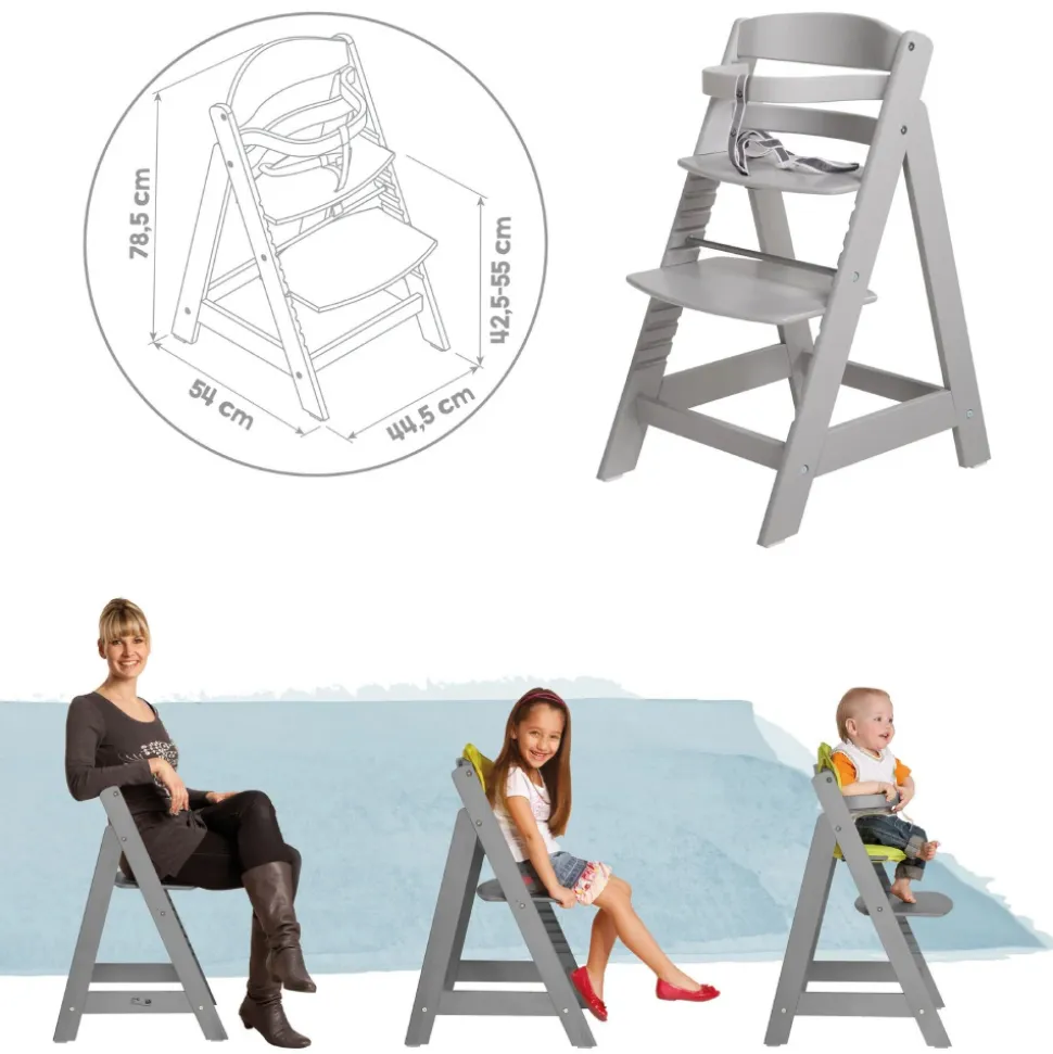 Chaise haute évolutive sit up lll bois gris