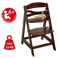 Chaise haute évolutive sit up lll bois brun teinté