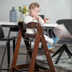 Chaise haute évolutive sit up lll bois brun teinté