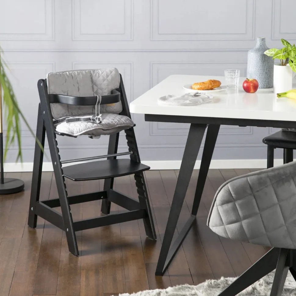 Chaise haute évolutive sit up lll bois noir laqué