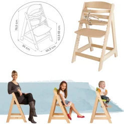 Chaise haute évolutive sit up lll bois naturel