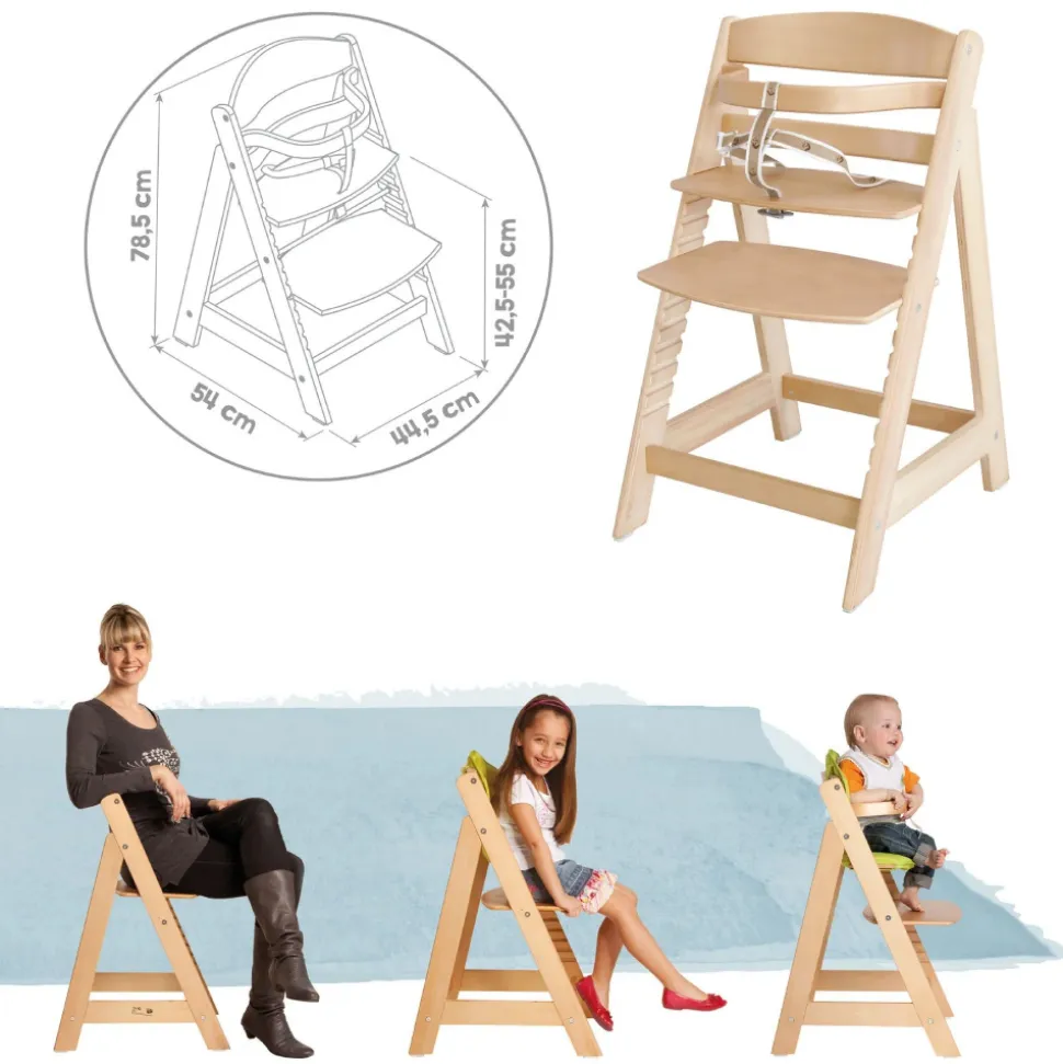 Chaise haute évolutive sit up lll bois naturel