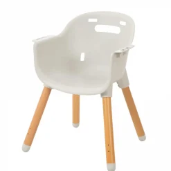 Chaise haute évolutive style up wood avec siège gris