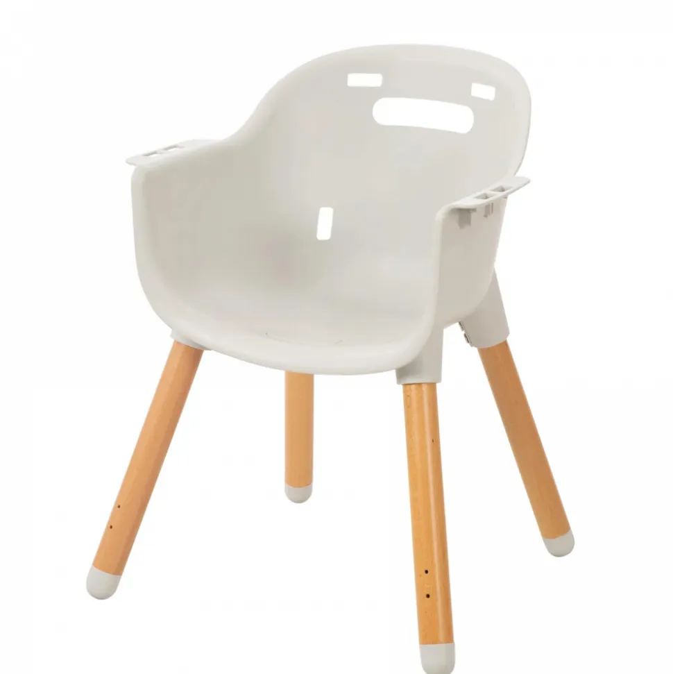 Chaise haute évolutive style up wood avec siège gris