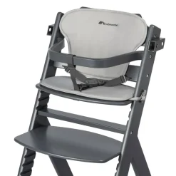 Chaise haute évolutive timba black avec coussin gris