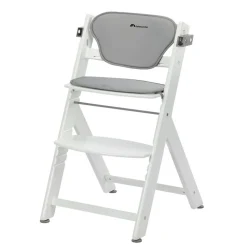 Chaise haute évolutive timba 2 blanc avec coussin gris