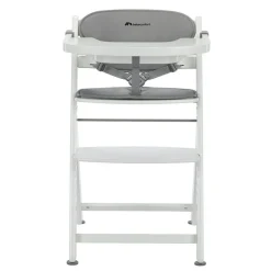 Chaise haute évolutive timba 2 blanc avec coussin gris