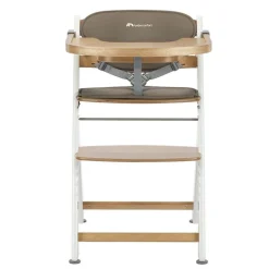 Chaise haute évolutive timba 2 light wood avec coussin beige