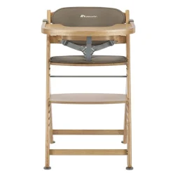 Chaise haute évolutive timba 2 wood avec coussin beige
