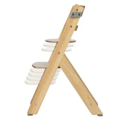 Chaise haute évolutive timba 2 wood avec coussin beige