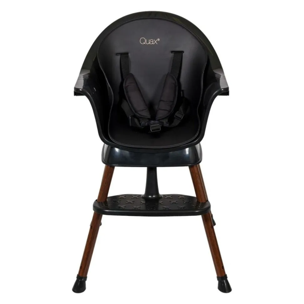 Chaise haute évolutive ultimo 3 luxe black et walnut