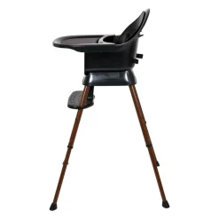 Chaise haute évolutive ultimo 3 luxe black et walnut
