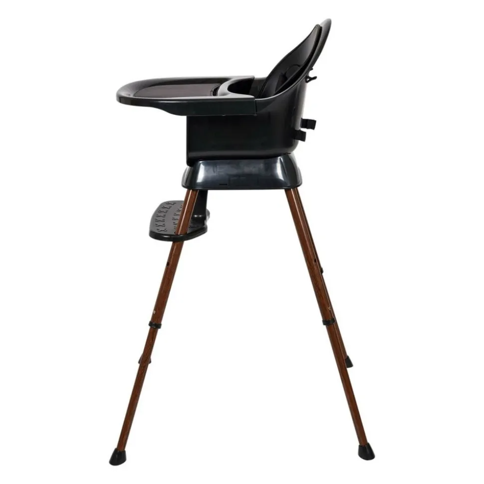 Chaise haute évolutive ultimo 3 luxe black et walnut