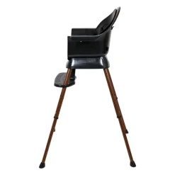 Chaise haute évolutive ultimo 3 luxe black et walnut
