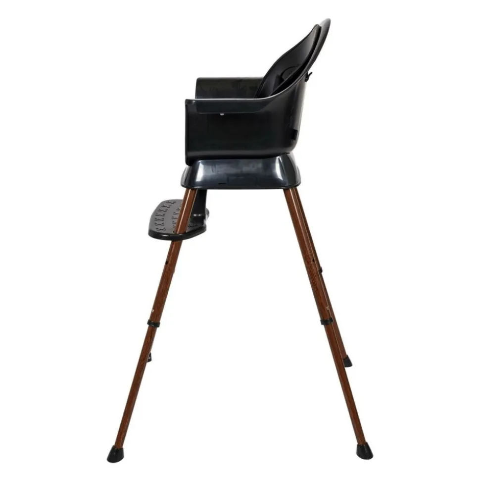 Chaise haute évolutive ultimo 3 luxe black et walnut