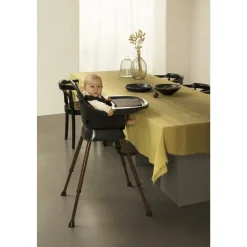 Chaise haute évolutive ultimo 3 luxe black et walnut