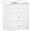 Chambre bébé duo lit bébé blanc 120x60 + commode à langer 3 tiroirs basic