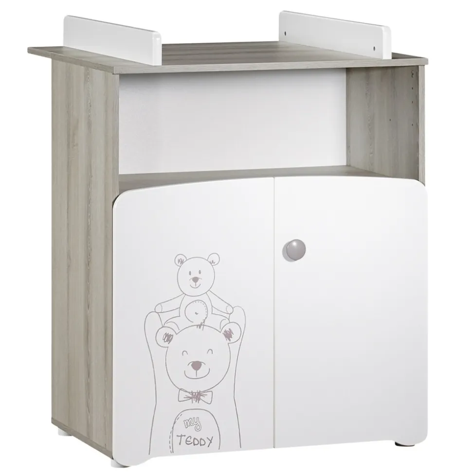 Chambre bébé duo lit bébé 120x60+ commode à langer 2 portes teddy