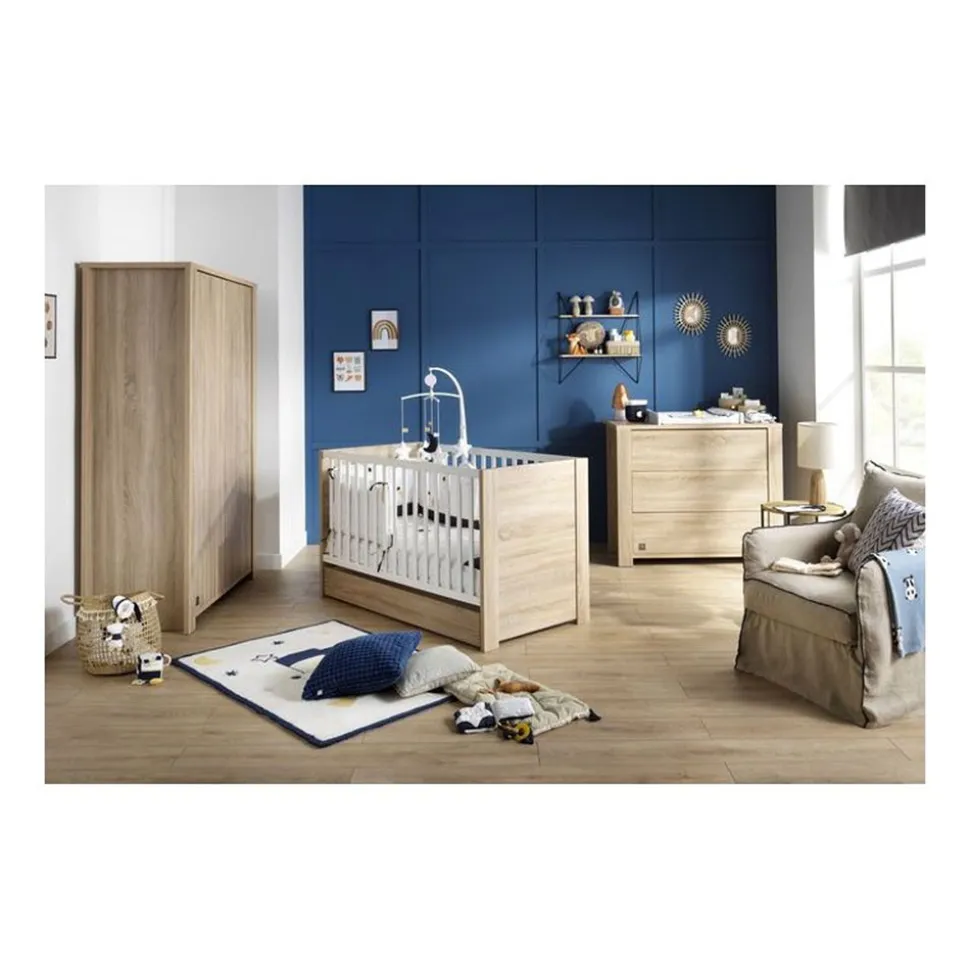 Chambre bébé duo lit + commode antonin bois