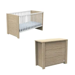Chambre bébé duo lit + commode antonin bois