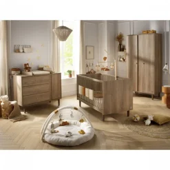 Chambre bébé duo lit + commode mokka